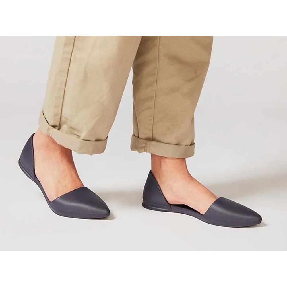 Native Shoes Audrey Dublin Grey Pointed Toe dOrsay Flat W7 Womens Grey Shoes